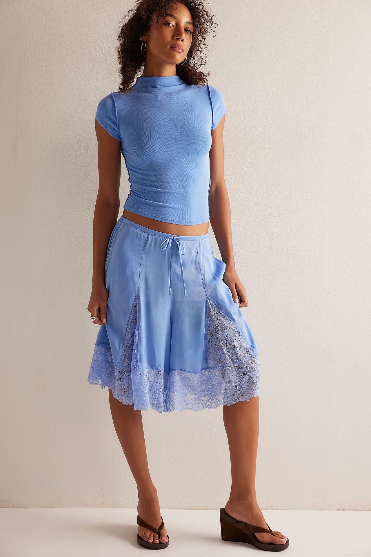 Tedi Lace – Satin Culotte Shorts
