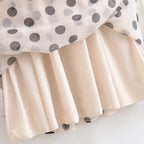 Retro Radiance – Polka Dot Organza Midi Dress