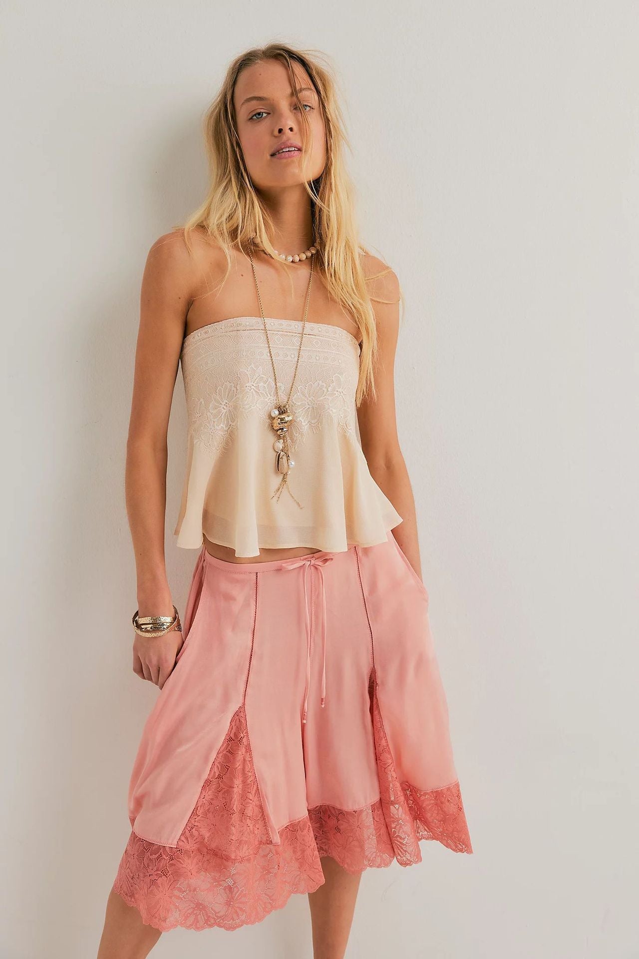 Tedi Lace – Satin Culotte Shorts