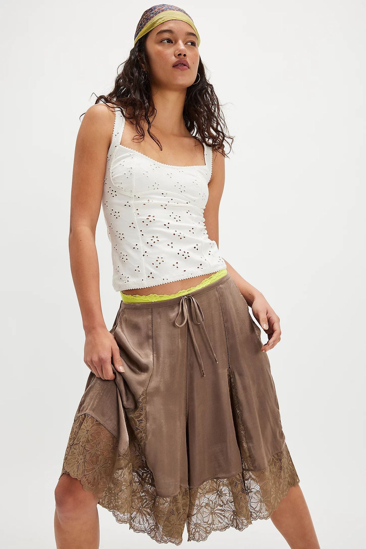 Tedi Lace – Satin Culotte Shorts
