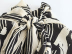 Monochrome Muse – Abstract Tie-Neck Blouse