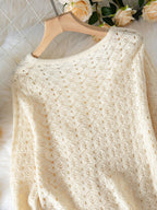 Seaside Elegance – Crochet Cardigan & Mini Skirt Set