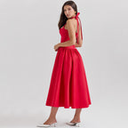 Scarlet Coquette – Halter Corset Midi Dress