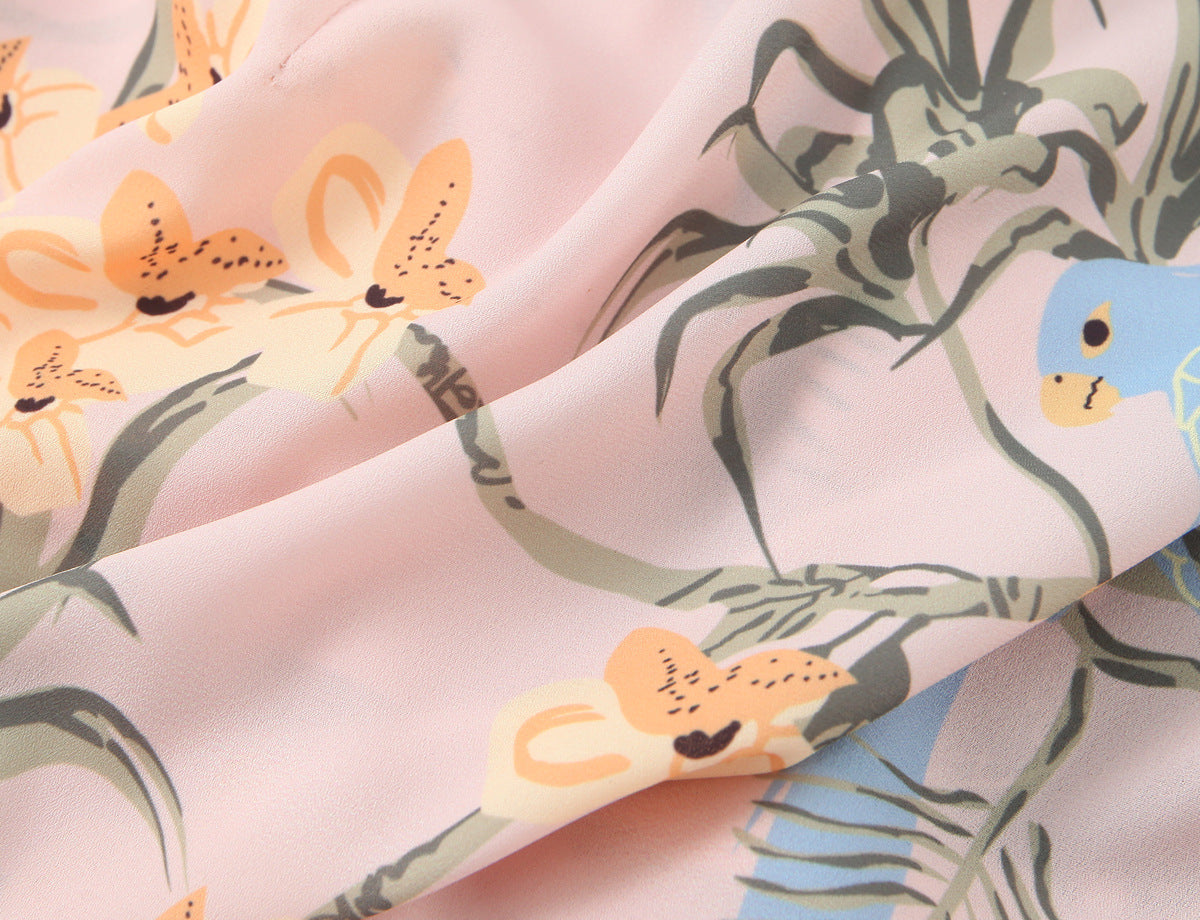 Aero Tropical – Floral Wrap Midi Dress