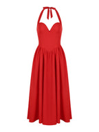 Scarlet Coquette – Halter Corset Midi Dress