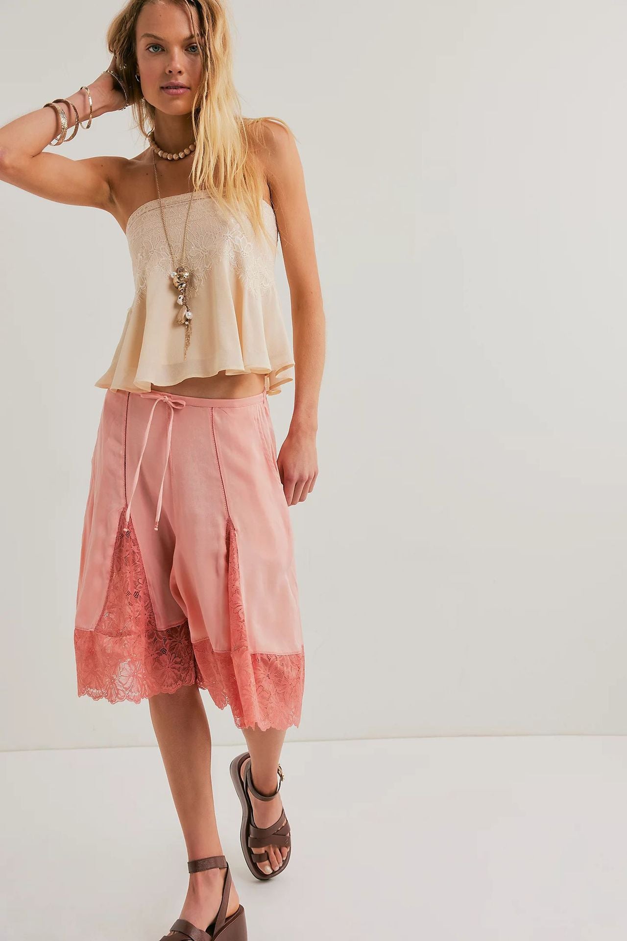 Tedi Lace – Satin Culotte Shorts