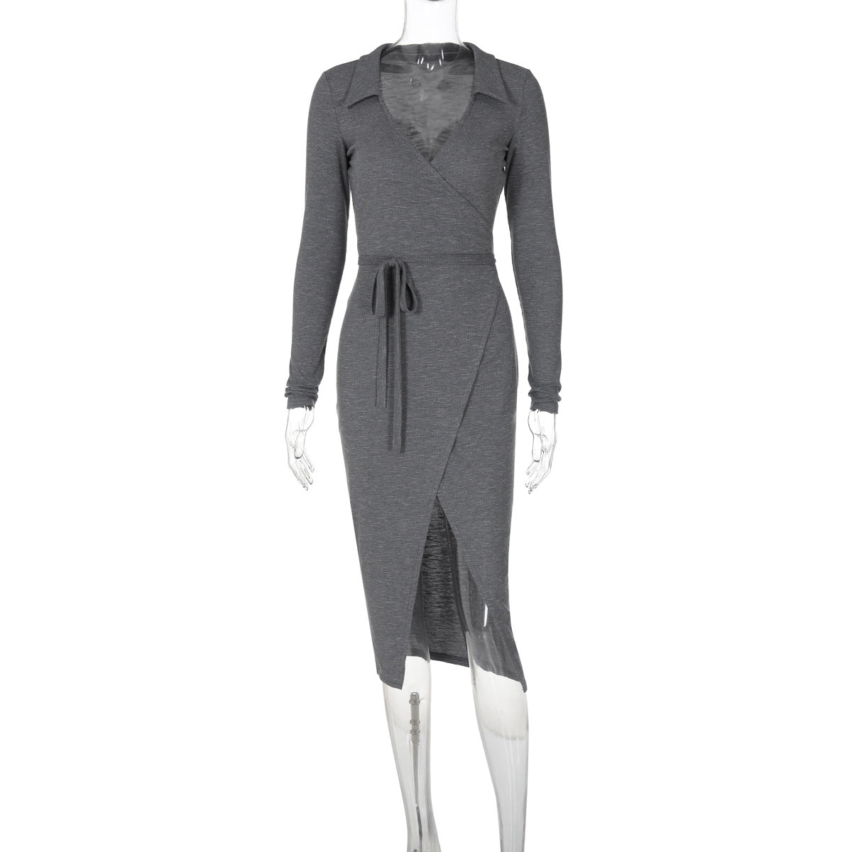 Elena – Ribbed Wrap Midi Dress