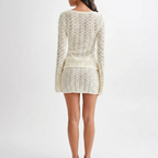 Seaside Elegance – Crochet Cardigan & Mini Skirt Set
