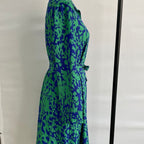 Verdant Abstract – Belted Midi Shirt Dress