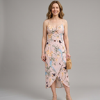 Aero Tropical – Floral Wrap Midi Dress
