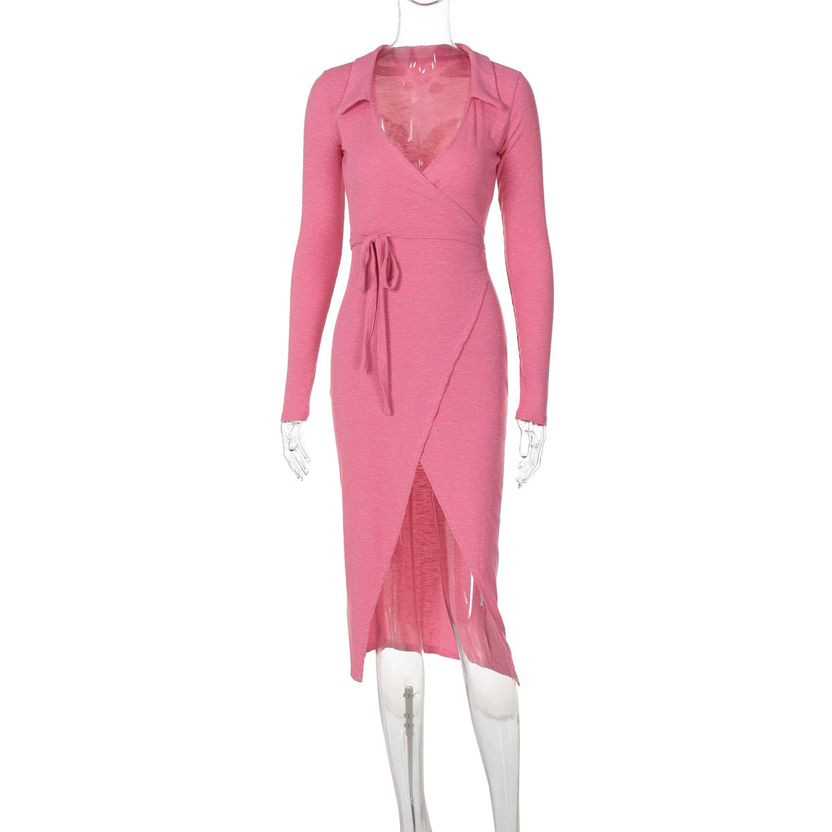 Elena – Ribbed Wrap Midi Dress