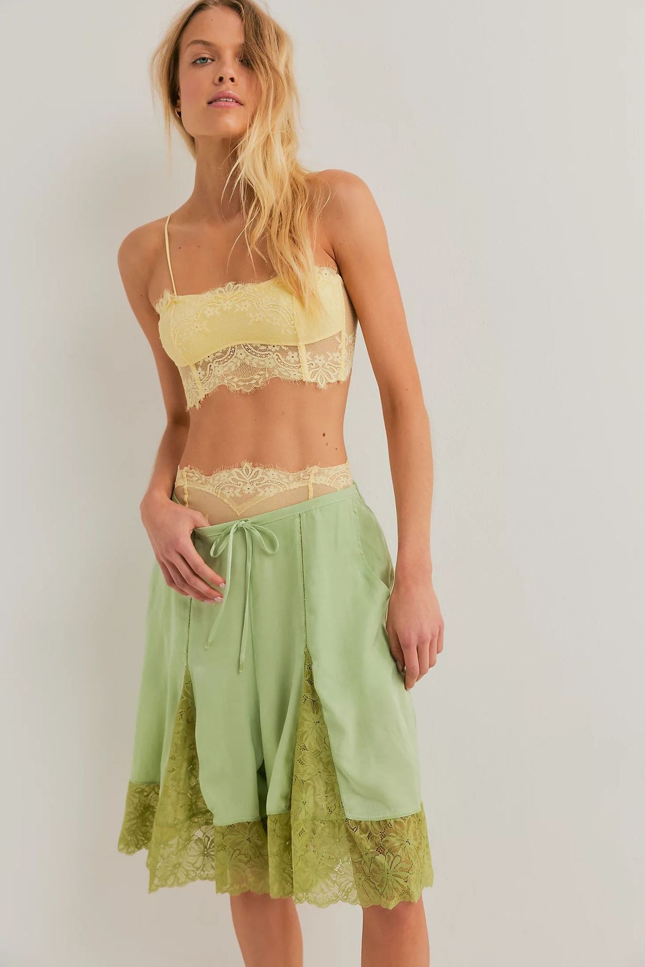 Tedi Lace – Satin Culotte Shorts