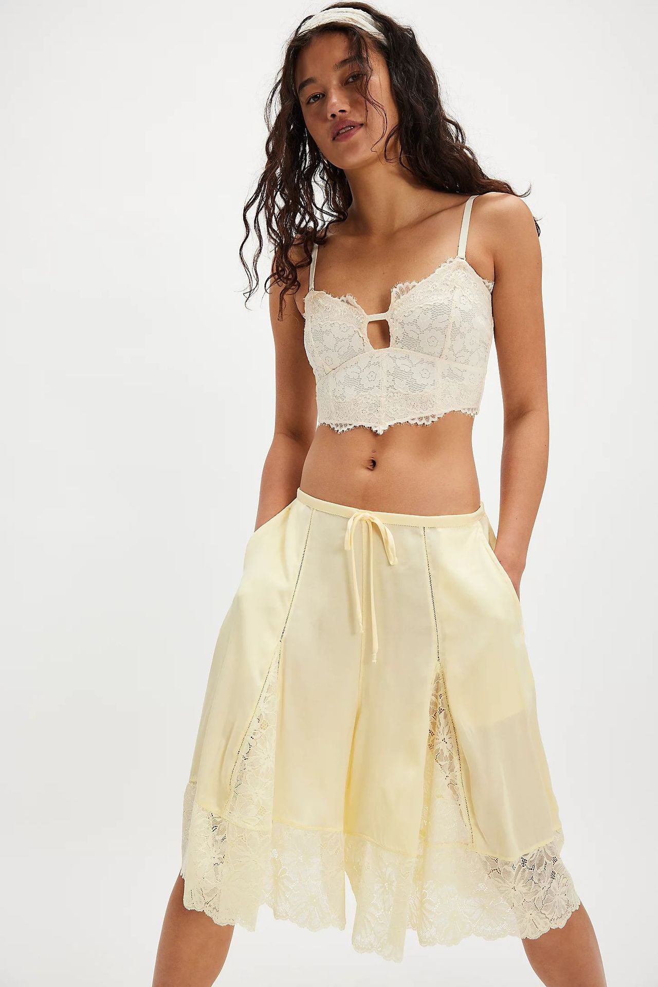 Tedi Lace – Satin Culotte Shorts