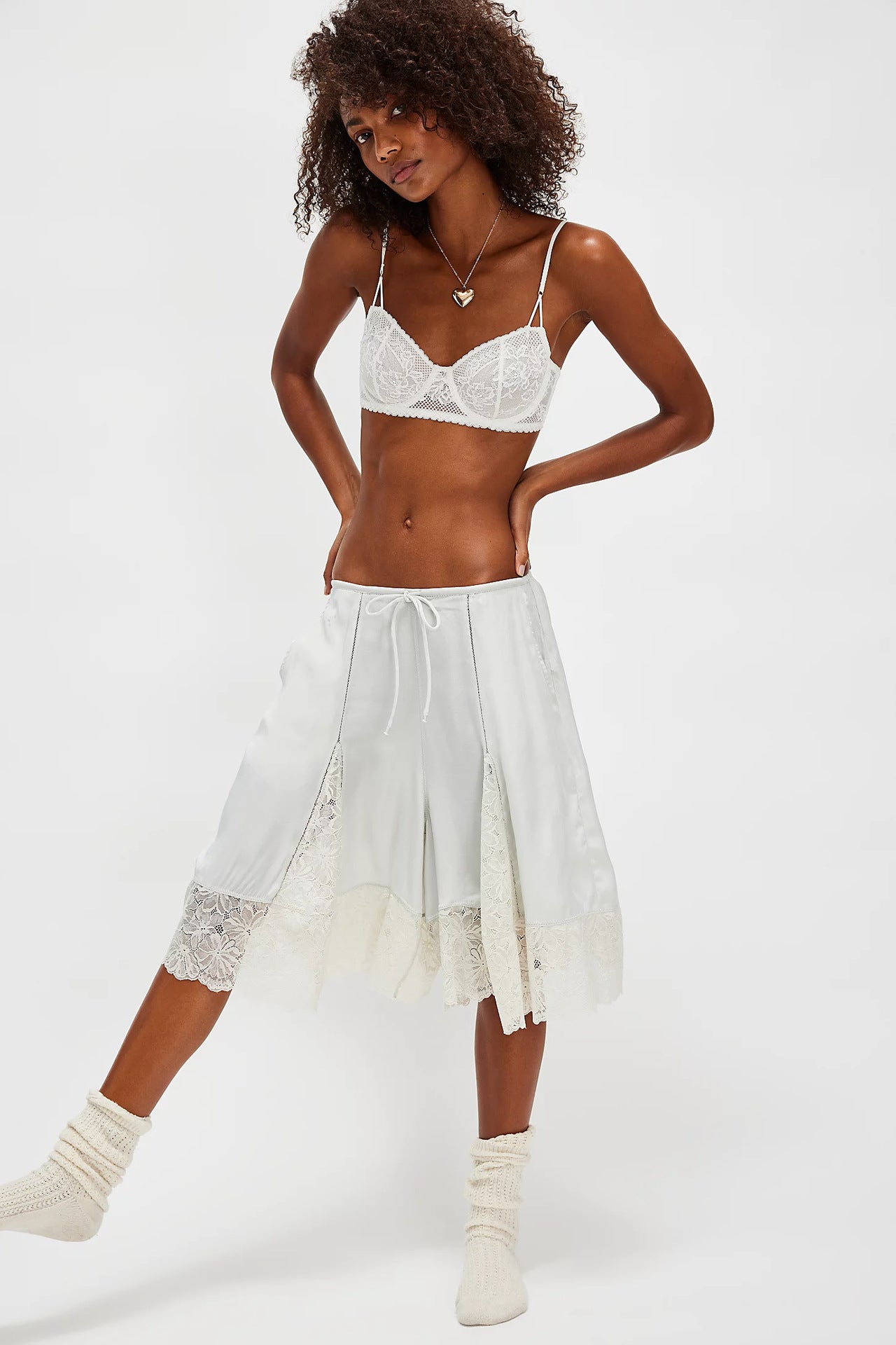 Tedi Lace – Satin Culotte Shorts