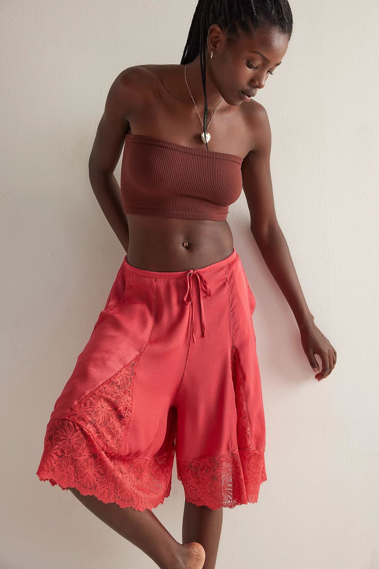 Tedi Lace – Satin Culotte Shorts