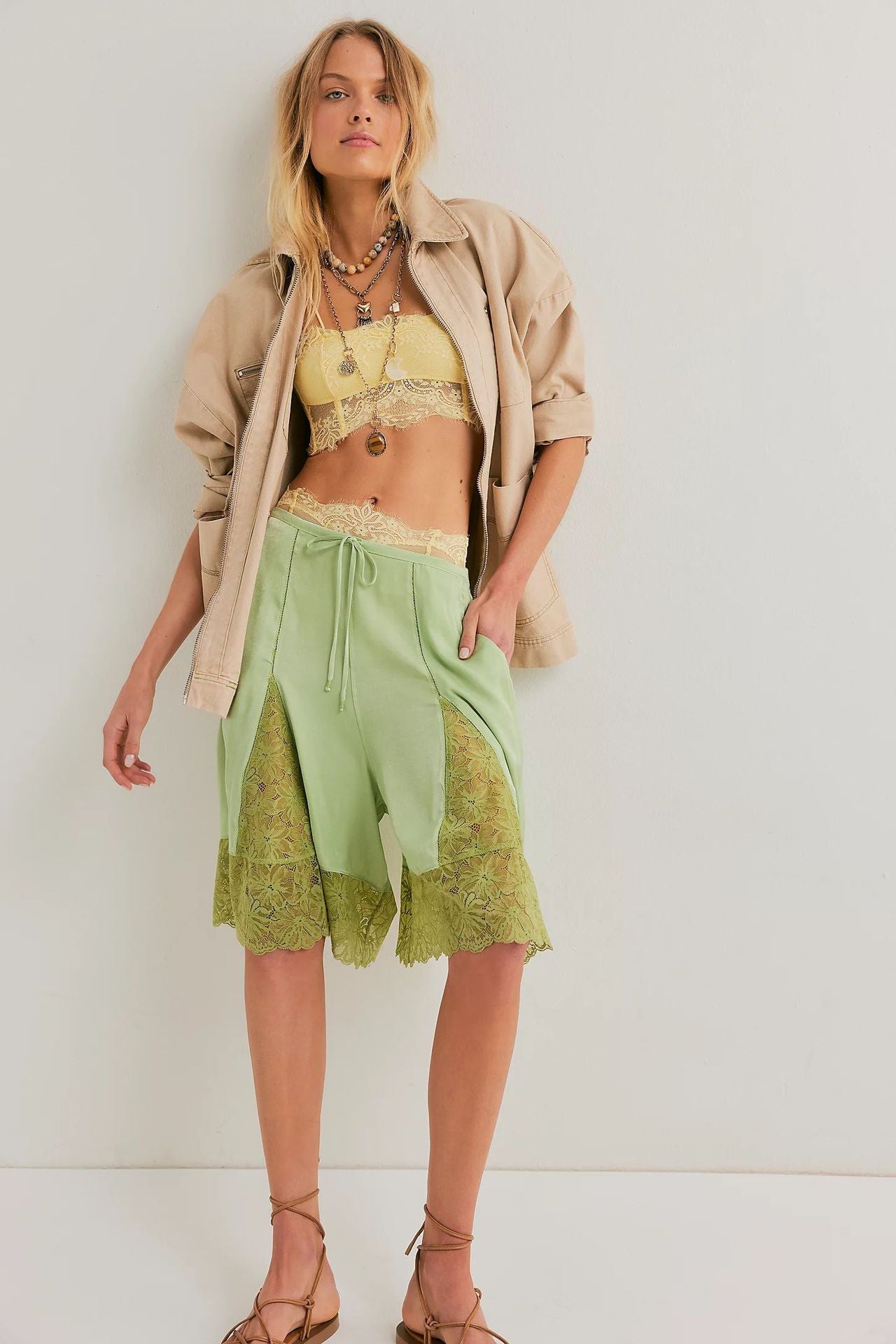 Tedi Lace – Satin Culotte Shorts