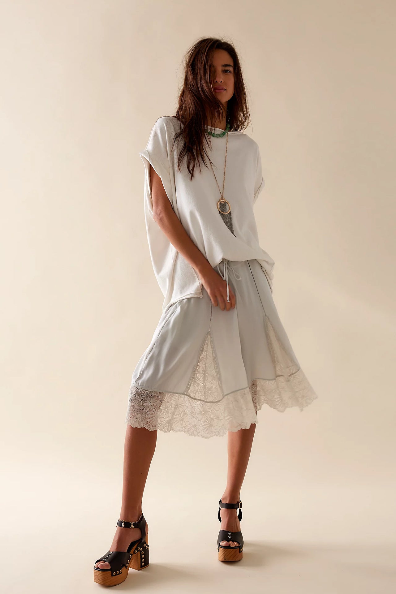 Tedi Lace – Satin Culotte Shorts