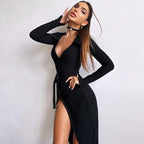 Elena – Ribbed Wrap Midi Dress