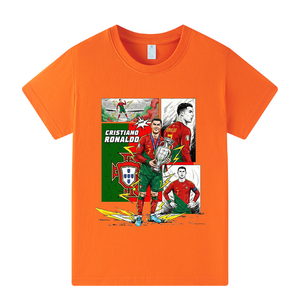 Cristiano Ronaldo Kids Football T-Shirt - Portugal - Comfy
