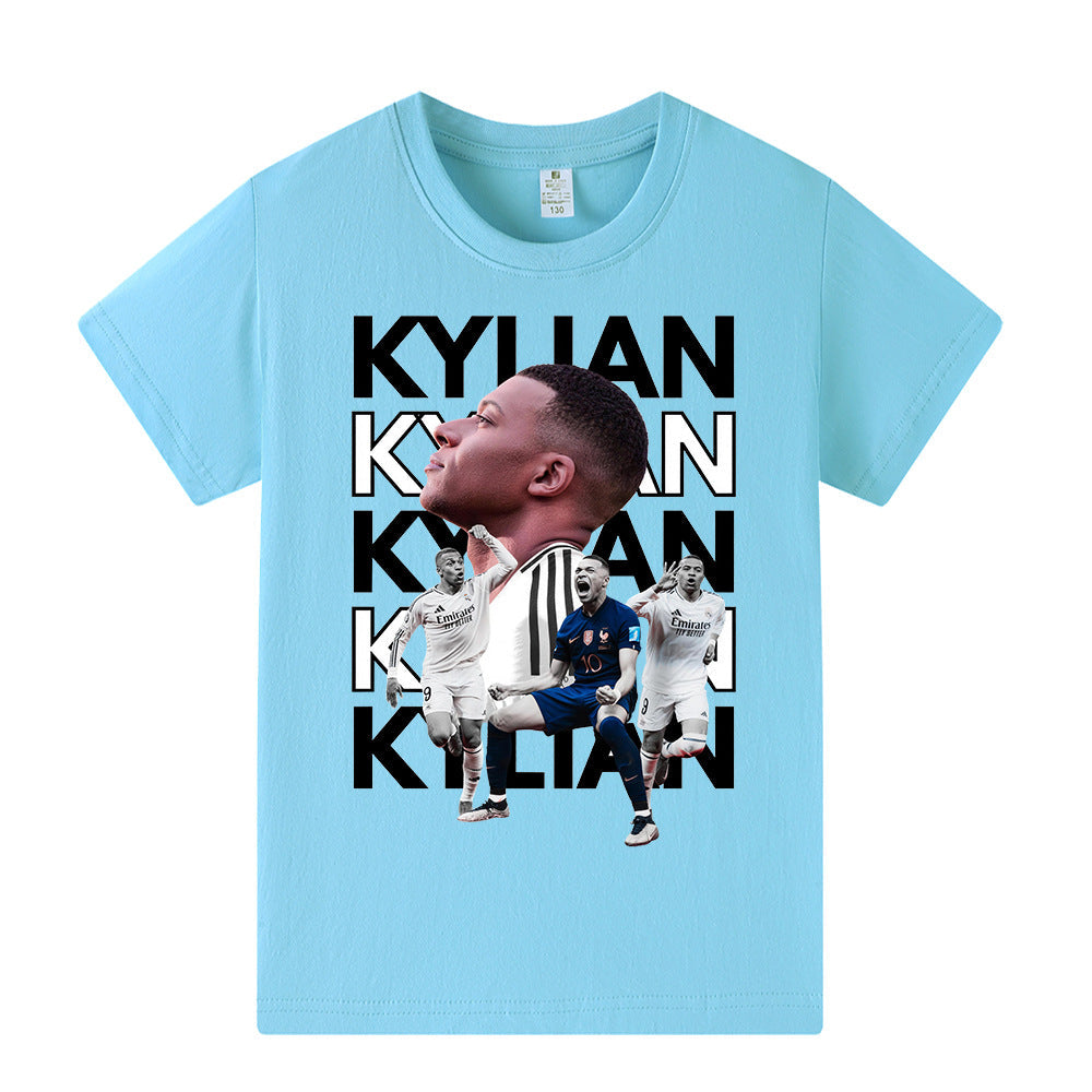Kylian Mbappé Kids Football T-Shirt - Comfy