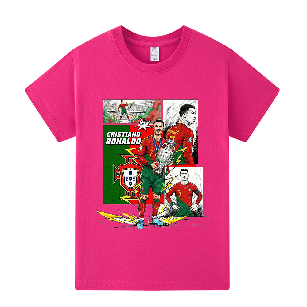 Cristiano Ronaldo Kids Football T-Shirt - Portugal - Comfy