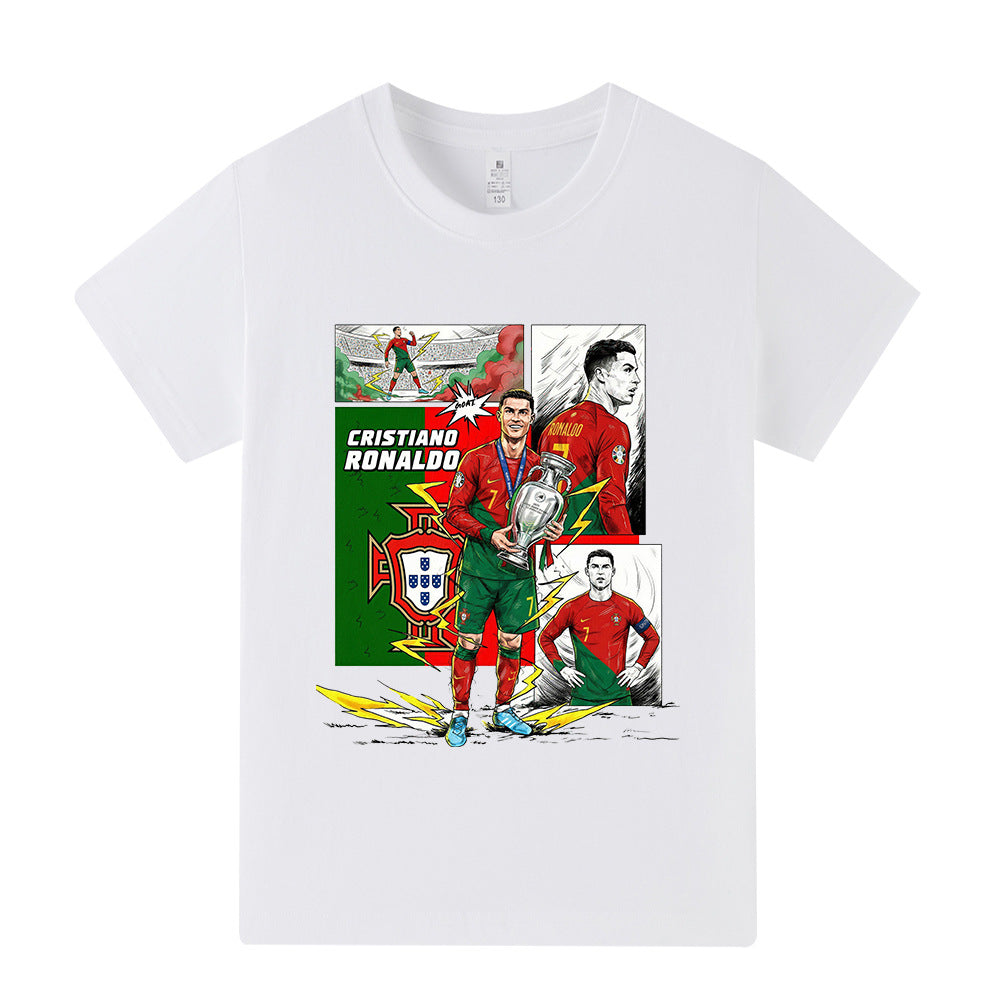 Cristiano Ronaldo Kids Football T-Shirt - Portugal - Comfy