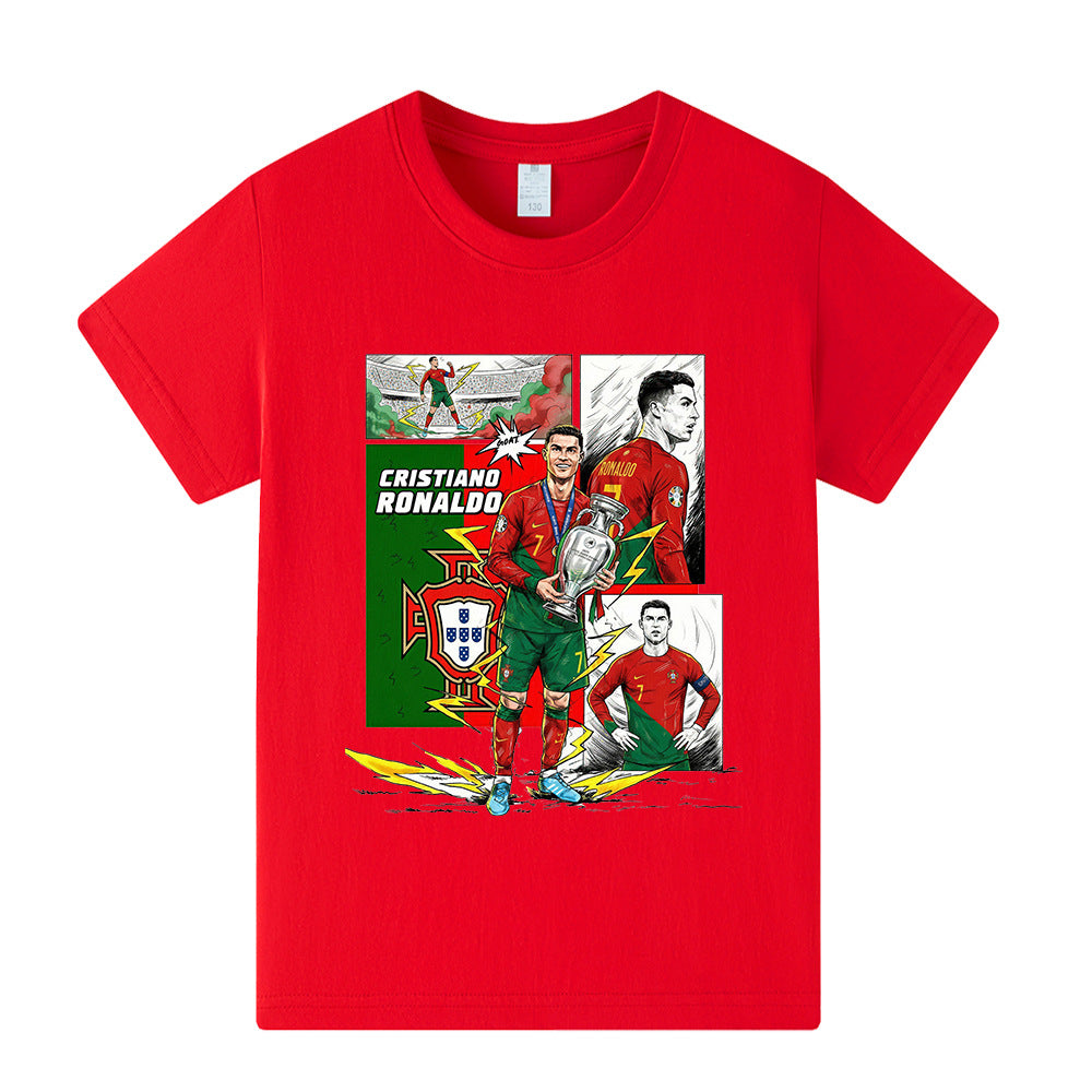 Cristiano Ronaldo Kids Football T-Shirt - Portugal - Comfy