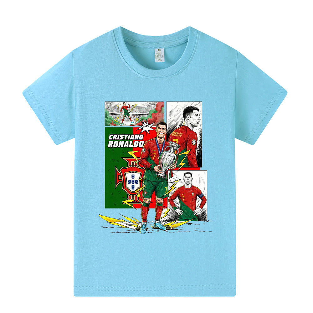 Cristiano Ronaldo Kids Football T-Shirt - Portugal - Comfy