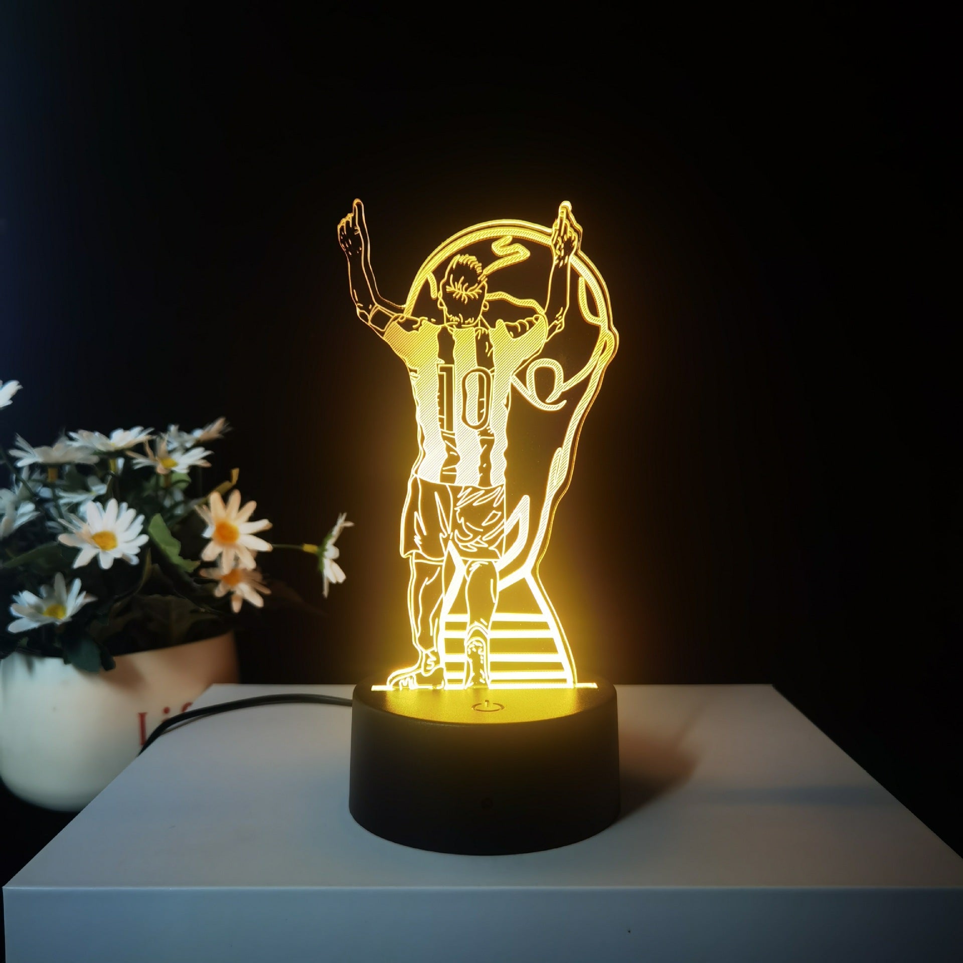 Lionel Messi 3D Illusion LED Lamp - Night Light - 16 Colours