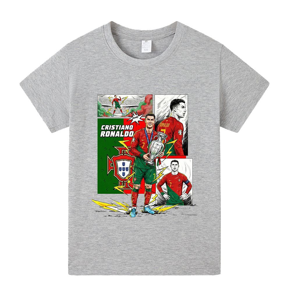 Cristiano Ronaldo Kids Football T-Shirt - Portugal - Comfy