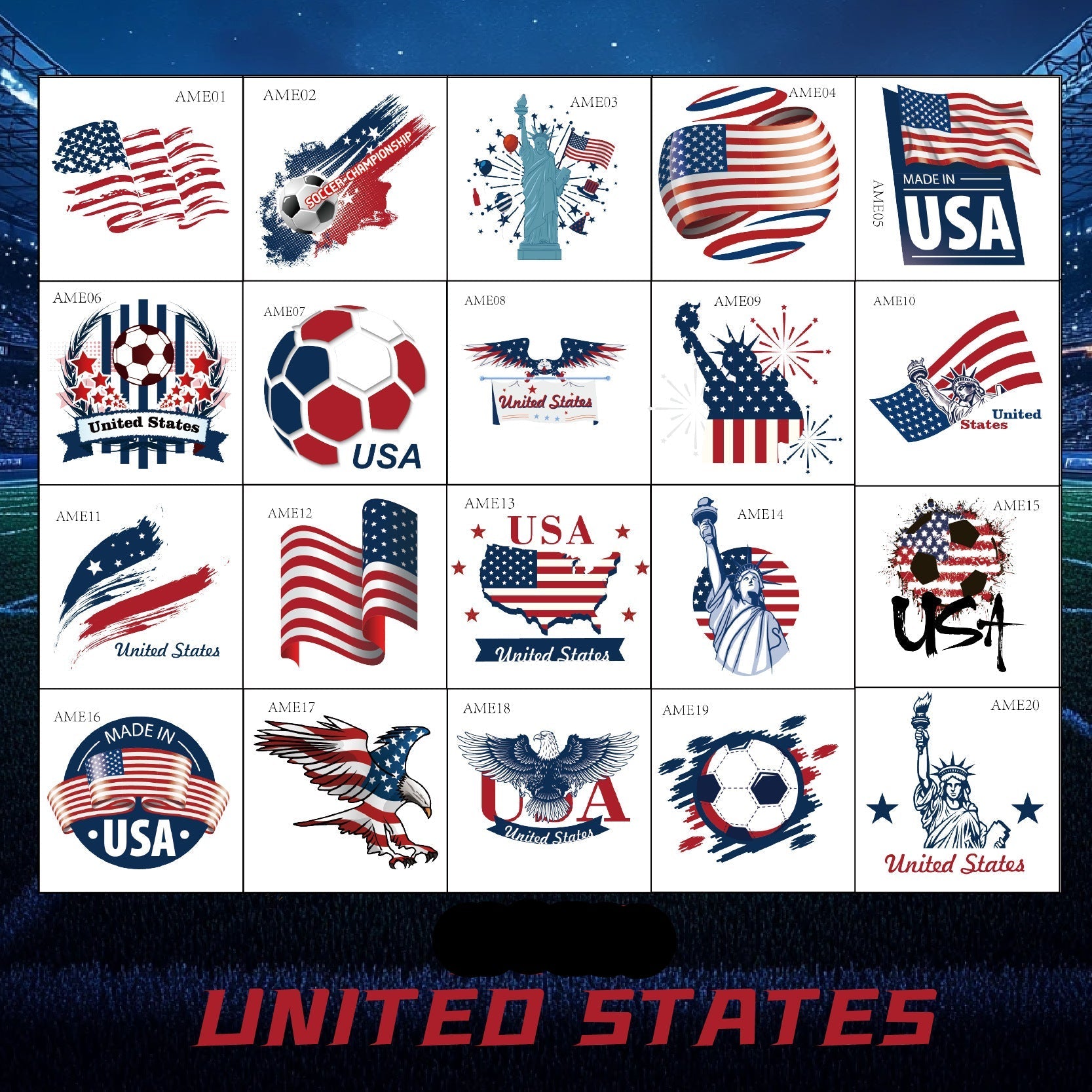 Football Stickers - USA