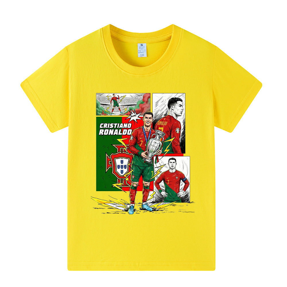 Cristiano Ronaldo Kids Football T-Shirt - Portugal - Comfy