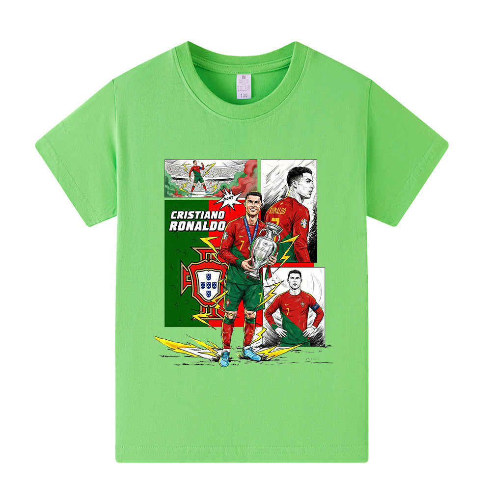 Cristiano Ronaldo Kids Football T-Shirt - Portugal - Comfy