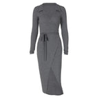 Elena – Ribbed Wrap Midi Dress