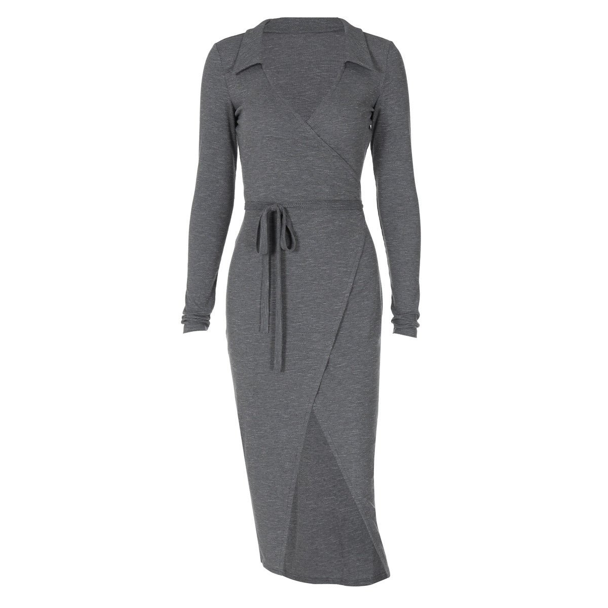 Elena – Ribbed Wrap Midi Dress