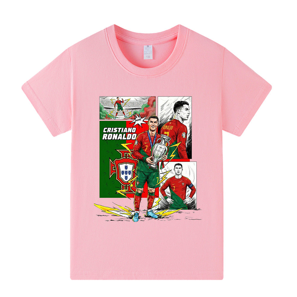 Cristiano Ronaldo Kids Football T-Shirt - Portugal - Comfy